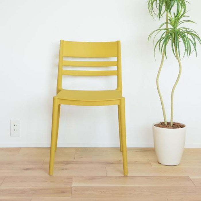 フォース チェア グリーン マスタードイエロー ホワイト W52×D52.5×H81×SH45.5 チェア ダイニングチェア 椅子 ダイニング リビング スタイリッシュ シンプル おしゃれ カフェ ポリプロピレン 軽量 持ち運び スタッキング可能 収納 かわいい azu-cl-505の画像