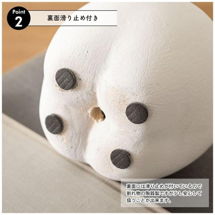 フルーツオブジェ 置物 ベージュ ブラック ホワイト W10×D10×H9  azu-cly-41の画像