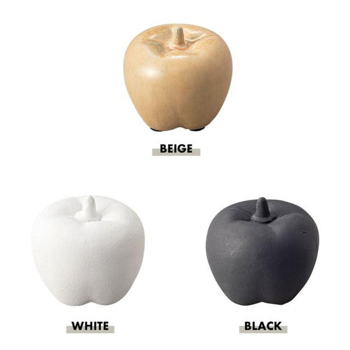 フルーツオブジェ 置物 ベージュ ブラック ホワイト W10×D10×H9  azu-cly-41の画像