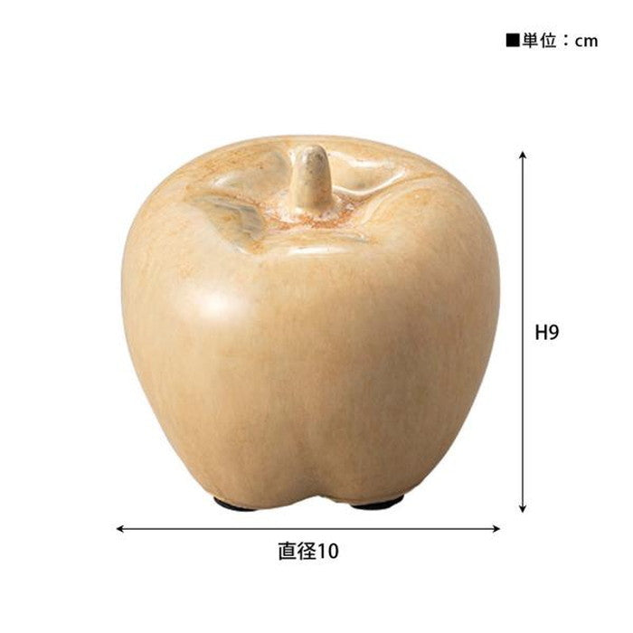 フルーツオブジェ 置物 ベージュ ブラック ホワイト W10×D10×H9  azu-cly-41の画像