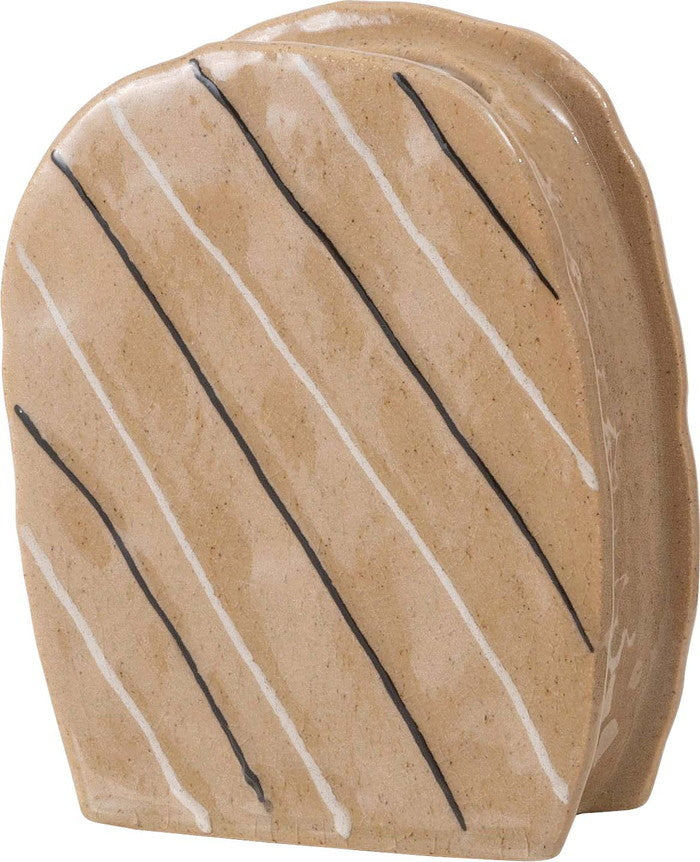 フラワーベース ベージュ グレー W17×D7.5×H21  azu-cly-70の画像