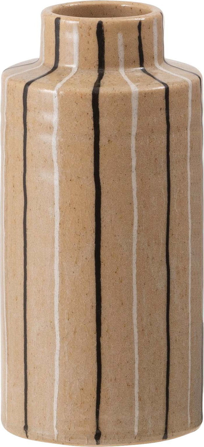 フラワーベース ベージュ グレー W10.5×D10.5×H22  azu-cly-71の画像