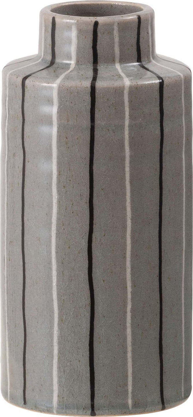 フラワーベース ベージュ グレー W10.5×D10.5×H22  azu-cly-71の画像