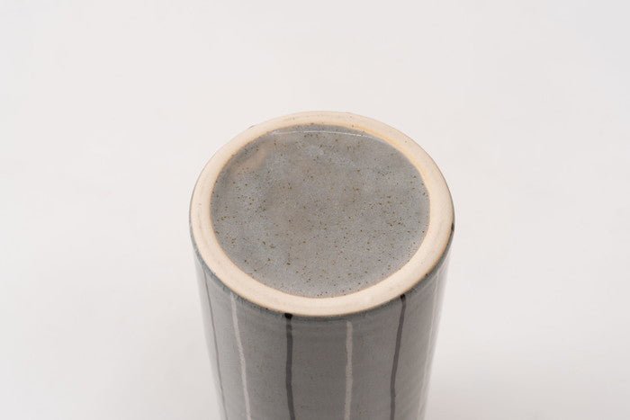 フラワーベース ベージュ グレー W10.5×D10.5×H22  azu-cly-71の画像