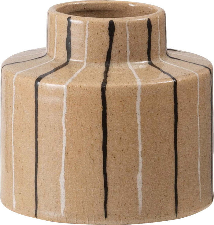 フラワーベース ベージュ グレー W15×D15×H14  azu-cly-72の画像