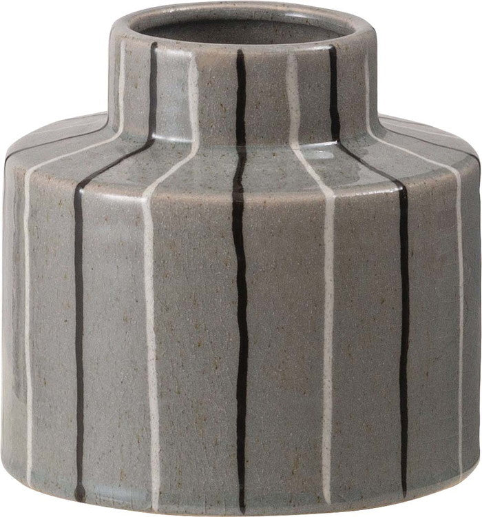 フラワーベース ベージュ グレー W15×D15×H14  azu-cly-72の画像