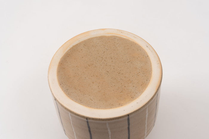 フラワーベース ベージュ グレー W15×D15×H14  azu-cly-72の画像