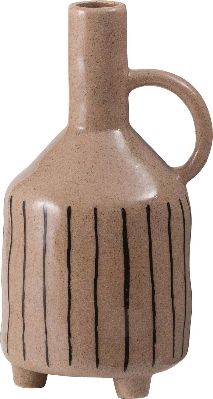 フラワーベース ブラウン アイボリー W14.5×D13×H27.5  azu-cly-73の画像