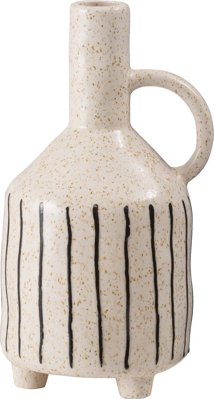 フラワーベース ブラウン アイボリー W14.5×D13×H27.5  azu-cly-73の画像