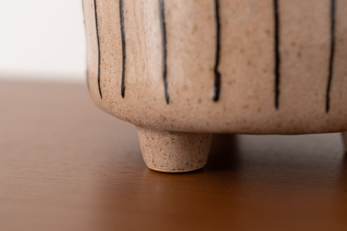 フラワーベース ブラウン アイボリー W14.5×D13×H27.5  azu-cly-73の画像