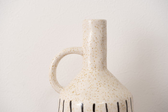 フラワーベース ブラウン アイボリー W14.5×D13×H27.5  azu-cly-73の画像