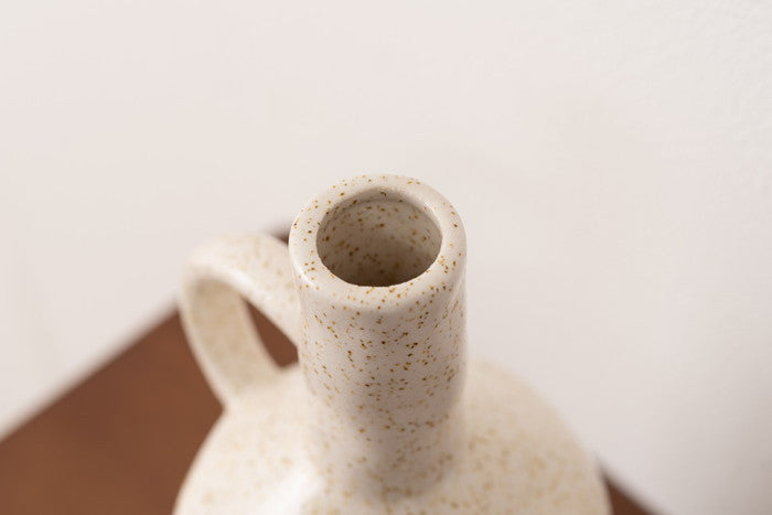 フラワーベース ブラウン アイボリー W14.5×D13×H27.5  azu-cly-73の画像