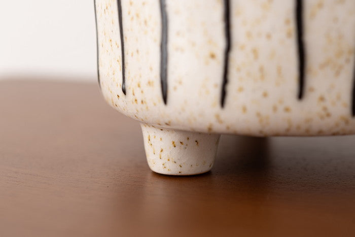 フラワーベース ブラウン アイボリー W14.5×D13×H27.5  azu-cly-73の画像