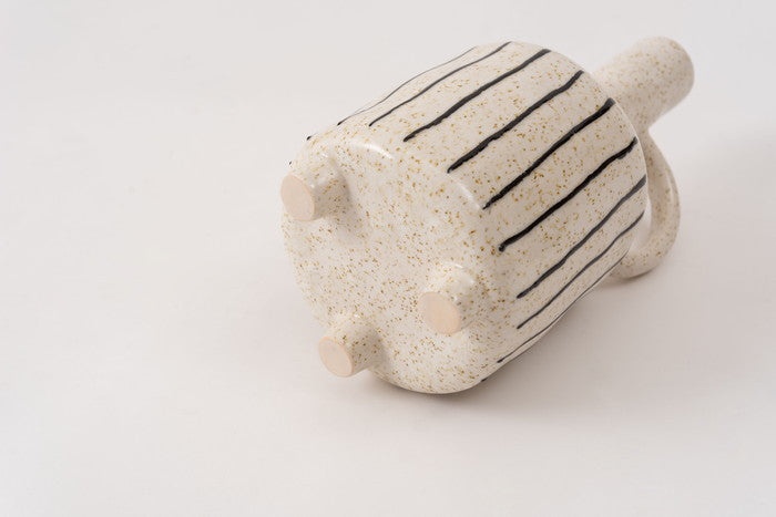 フラワーベース ブラウン アイボリー W14.5×D13×H27.5  azu-cly-73の画像