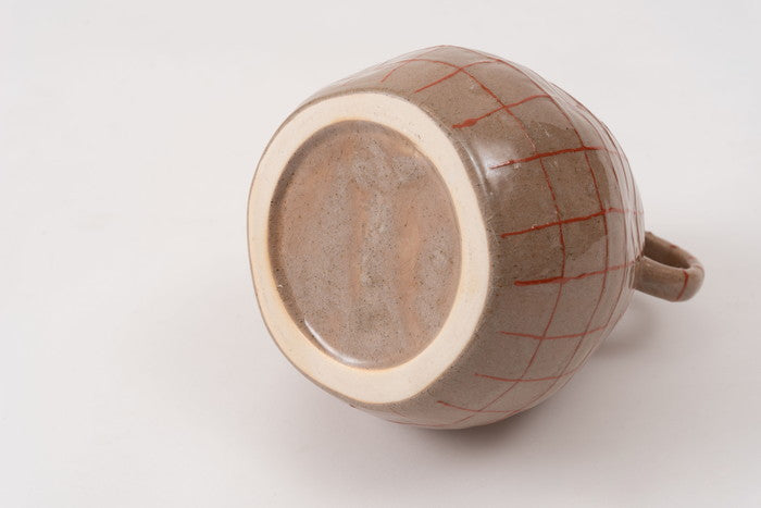 フラワーベース ベージュ ブラウン W17.5×D17.5×H21  azu-cly-75の画像