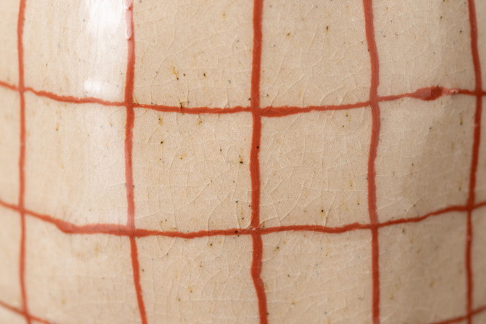 フラワーベース ベージュ ブラウン W19.5×D16×H29  azu-cly-76の画像