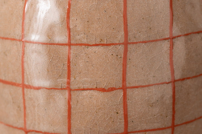 フラワーベース ベージュ ブラウン W19.5×D16×H29  azu-cly-76の画像