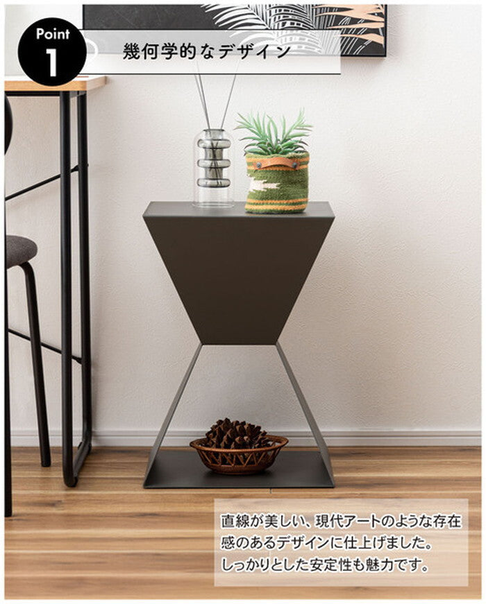  サイドテーブル ベージュ ダークグレー オレンジ ペールグリーン W35×D35×H50.5 サイドテーブル テーブル シンプル コンパクト おしゃれ レトロ モダン  くすみカラー アクセント azu-dm-102の画像