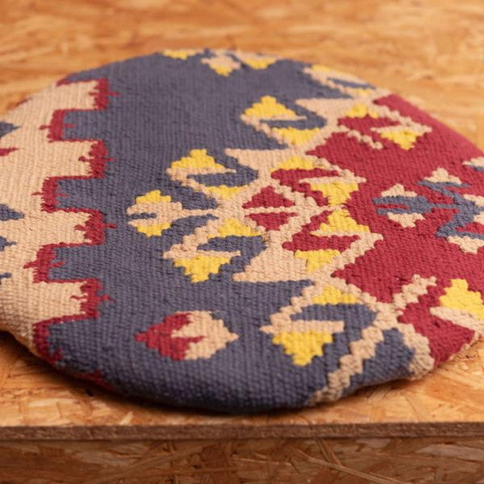 キリム シートクッション 約W38×D38×H3 クッション キリム オルテガ デザインクッション 柄 模様 椅子用 椅子用クッション おしゃれ コットン 座布団 キリムクッション シートクッション azu-fab-003の画像