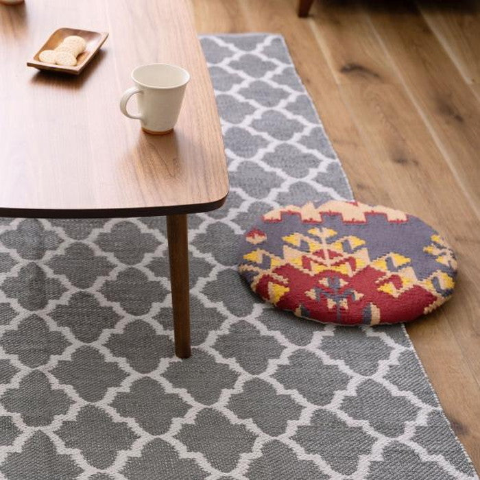 キリム シートクッション 約W38×D38×H3 クッション キリム オルテガ デザインクッション 柄 模様 椅子用 椅子用クッション おしゃれ コットン 座布団 キリムクッション シートクッション azu-fab-003の画像