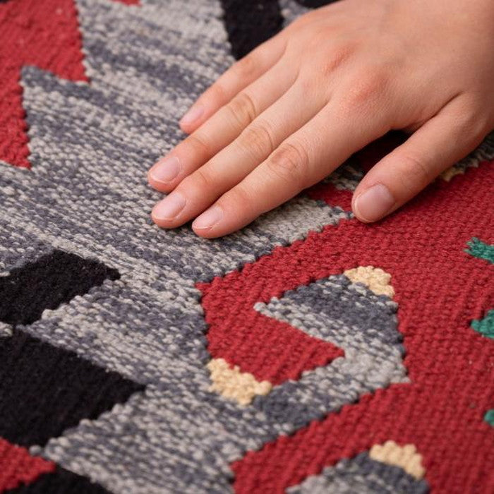 キリム シートクッション 約W38×D38×H3 クッション キリム オルテガ デザインクッション 柄 模様 椅子用 椅子用クッション おしゃれ コットン 座布団 キリムクッション シートクッション azu-fab-003の画像