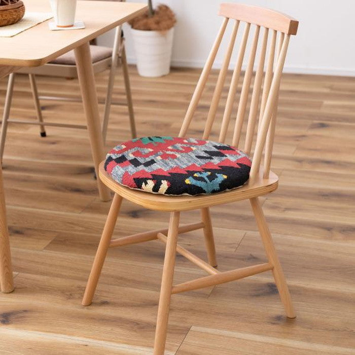キリム シートクッション 約W38×D38×H3 クッション キリム オルテガ デザインクッション 柄 模様 椅子用 椅子用クッション おしゃれ コットン 座布団 キリムクッション シートクッション azu-fab-003の画像