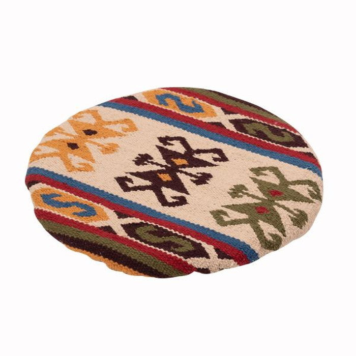 キリム シートクッション 約W38×D38×H3 クッション キリム オルテガ デザインクッション 柄 模様 椅子用 椅子用クッション おしゃれ コットン 座布団 キリムクッション シートクッション azu-fab-003の画像