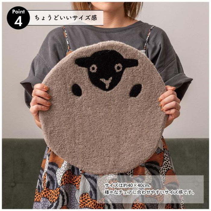 アニマルシートクッション キャット 約W40×D40×H1.8 キャット オウル シープ ベアー ネコ 猫 にゃんこ フクロウ 梟 ヒツジ 羊 クマ 熊 かわいい シートクッション クッション 椅子 快適 アニマル 動物 アニマル柄 ダイカット おしゃれ 個性的 癒し コンパクト ふわふわ azu-fab-012の画像