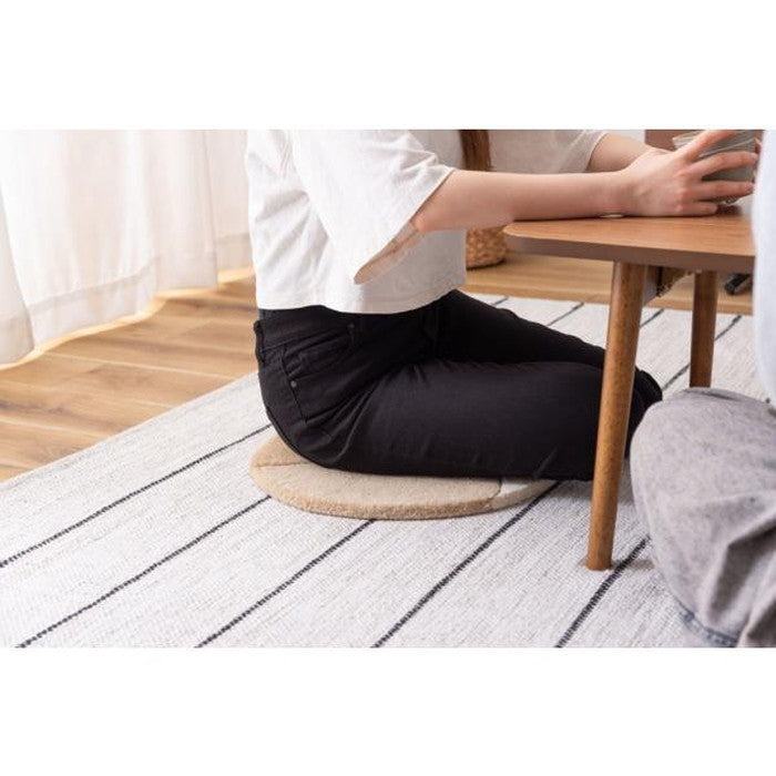 シートクッション ベージュ 約W40×H40 シートクッション クッション タフティング 立体感 チェア ベンチ 幅40cm 奥行40cm 40×40 イス用クッション 40×40cm 円形 円 直径40cm 1人掛け用 北欧 ナチュラル 韓国インテリア 椅子用クッション 座面クッション グリーン 緑 深緑 ベージュ azu-fab-013の画像