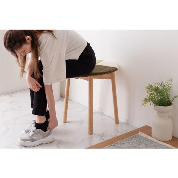 シートクッション ベージュ 約W40×H40 シートクッション クッション タフティング 立体感 チェア ベンチ 幅40cm 奥行40cm 40×40 イス用クッション 40×40cm 円形 円 直径40cm 1人掛け用 北欧 ナチュラル 韓国インテリア 椅子用クッション 座面クッション グリーン 緑 深緑 ベージュ azu-fab-013の画像