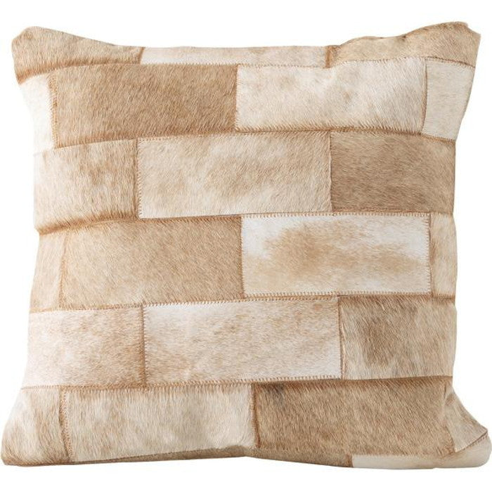 クッション ベージュ グレー W45×D45×H16 クッション 正方形 シンプル おしゃれ 本革 コットン レザー 綿 azu-fab-102の画像