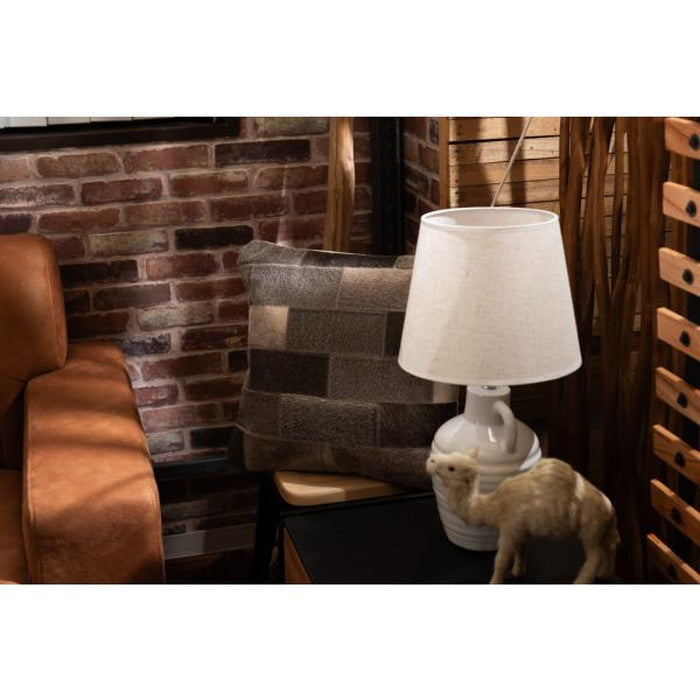 クッション ベージュ グレー W45×D45×H16 クッション 正方形 シンプル おしゃれ 本革 コットン レザー 綿 azu-fab-102の画像