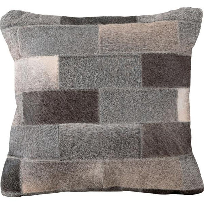 クッション ベージュ グレー W45×D45×H16 クッション 正方形 シンプル おしゃれ 本革 コットン レザー 綿 azu-fab-102の画像