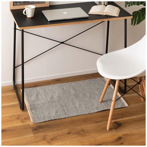 マット ラグ ブラウン グリーン グレー オレンジ W50×D80 マット ブラウン 茶色 長方形 おしゃれ キッチン ブークレ生地 くすみカラー 玄関 無地 シンプル 四角 リビング もこもこ 北欧 モダン 小さめ ベッドサイド azu-fab-301の画像