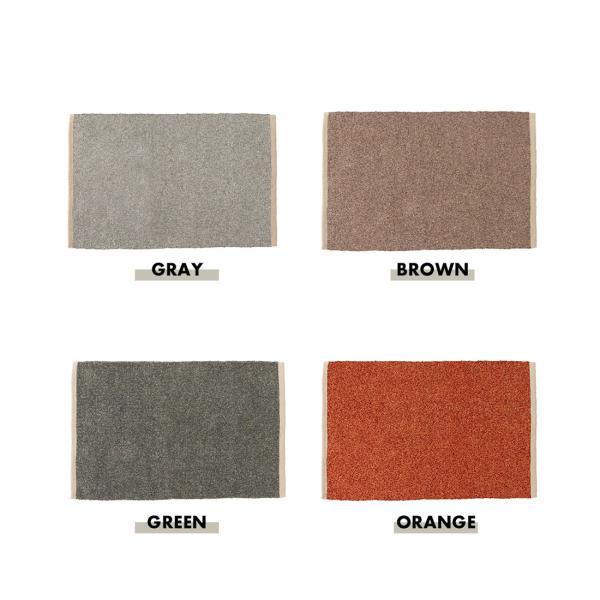 マット ラグ ブラウン グリーン グレー オレンジ W50×D80 マット ブラウン 茶色 長方形 おしゃれ キッチン ブークレ生地 くすみカラー 玄関 無地 シンプル 四角 リビング もこもこ 北欧 モダン 小さめ ベッドサイド azu-fab-301の画像