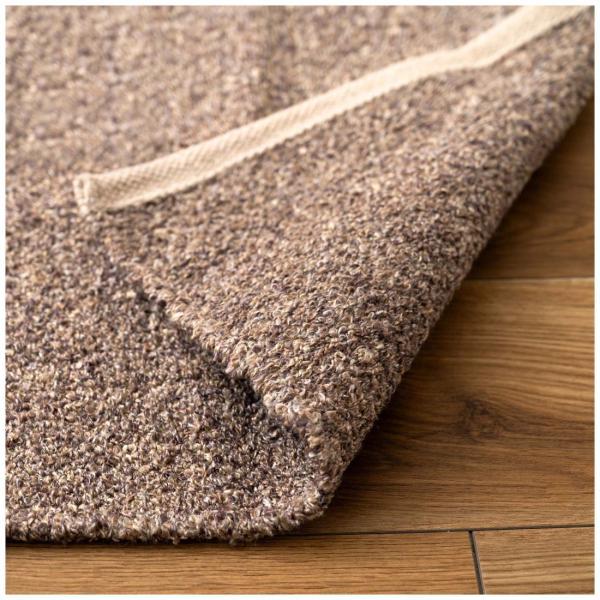 マット ラグ ブラウン グリーン グレー オレンジ W50×D80 マット ブラウン 茶色 長方形 おしゃれ キッチン ブークレ生地 くすみカラー 玄関 無地 シンプル 四角 リビング もこもこ 北欧 モダン 小さめ ベッドサイド azu-fab-301の画像