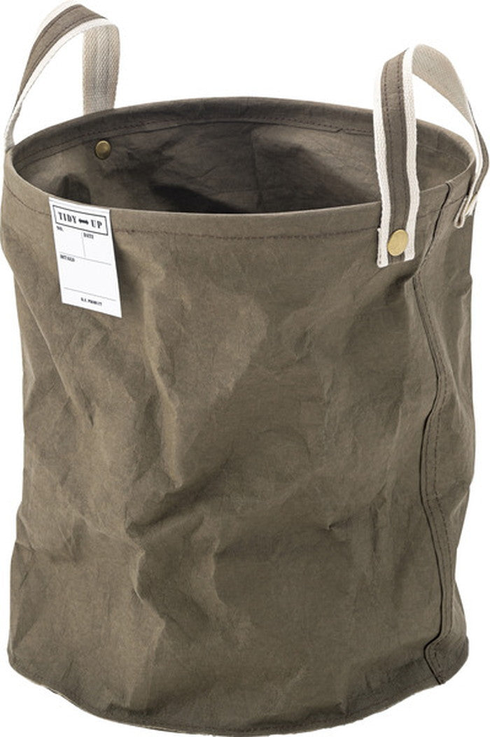 バスケット丸型 カーキ φ35×H40  azu-fkk-213の画像