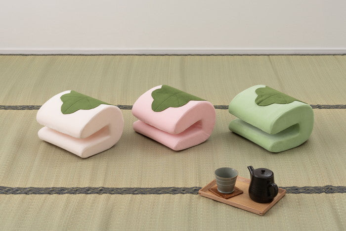 挟んで使えるクッション グリーン ピンク ホワイト W30×D25×H19  azu-glk-209の画像