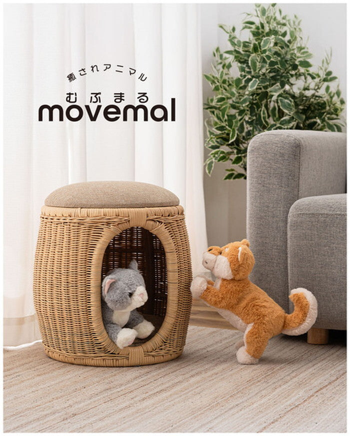  癒されアニマルmovemal(むぶまる) 設定なし 約W12.5×D27×H30 癒されアニマル 動物ぬいぐるみ ぬいぐるみ 猫ぬいぐるみ 関節が動く 動く 動物 癒し ペットロス 高齢者 インテリア雑貨 猫 ねこ ネコ かわいい プレゼント 介護 介護施設 グレー azu-glk-210の画像