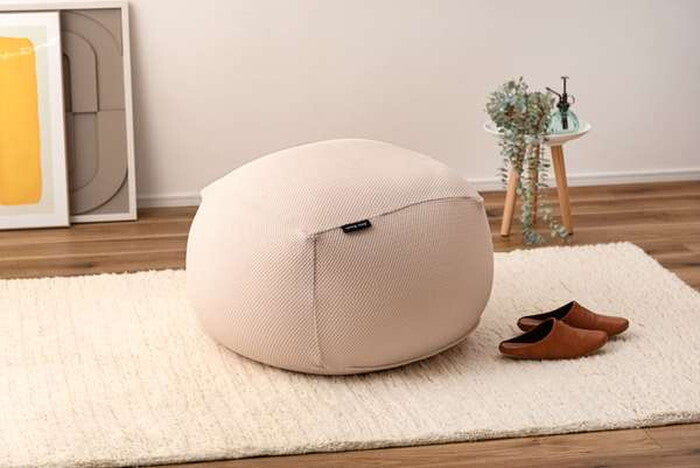  ビーズクッション ベージュ グレー 約W67×D67×H41 ビーズクッション ビーズソファ フロアチェア クッション マイクロビーズ カバーリング仕様 カバーリング 1人掛け おしゃれ シンプル 軽量 軽い リビング おうち時間 フィット感 くつろぎ リラックス リラックスタイム 完成品 ベージュ azu-glk-601の画像