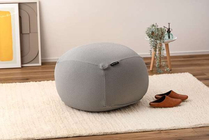  ビーズクッション ベージュ グレー 約W67×D67×H41 ビーズクッション ビーズソファ フロアチェア クッション マイクロビーズ カバーリング仕様 カバーリング 1人掛け おしゃれ シンプル 軽量 軽い リビング おうち時間 フィット感 くつろぎ リラックス リラックスタイム 完成品 ベージュ azu-glk-601の画像