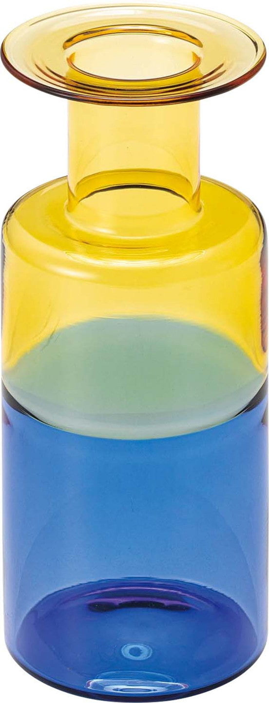 ガラスベース ブルー＆ピンク グリーン＆オレンジ イエロー＆ブルー W6.5×D6.5×H15.5  azu-grs-26の画像