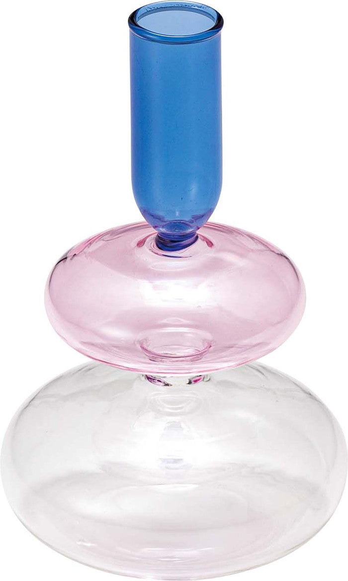 ガラスベース ブルー＆ピンク オレンジ＆グリーン イエロー＆ブルー W10×D10×H15.5  azu-grs-27の画像