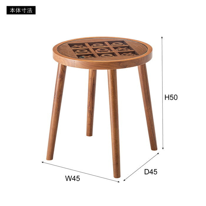 ボードゲームテーブル ブラウン W45×D45×H50  azu-gt-780の画像