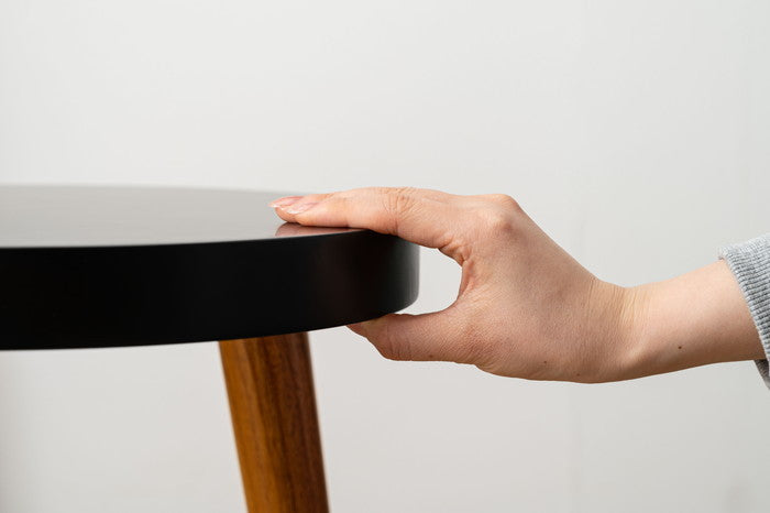 ラウンドサイドテーブル ブラック W35×D35×H45  azu-gt-786の画像