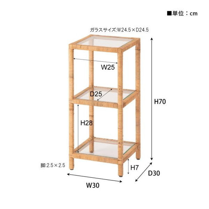 ガラスシェルフ W30×D30×H70  azu-guy-257の画像