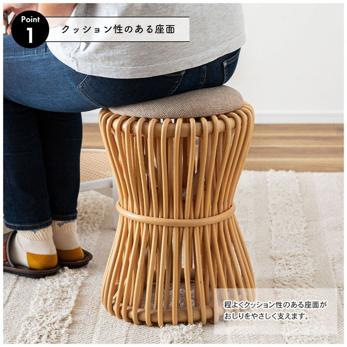 ラウンドスツール ナチュラル W30×D30×H40  azu-guy-260の画像