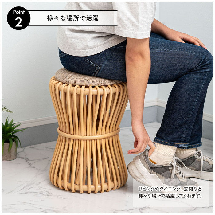 ラウンドスツール ナチュラル W30×D30×H40  azu-guy-260の画像