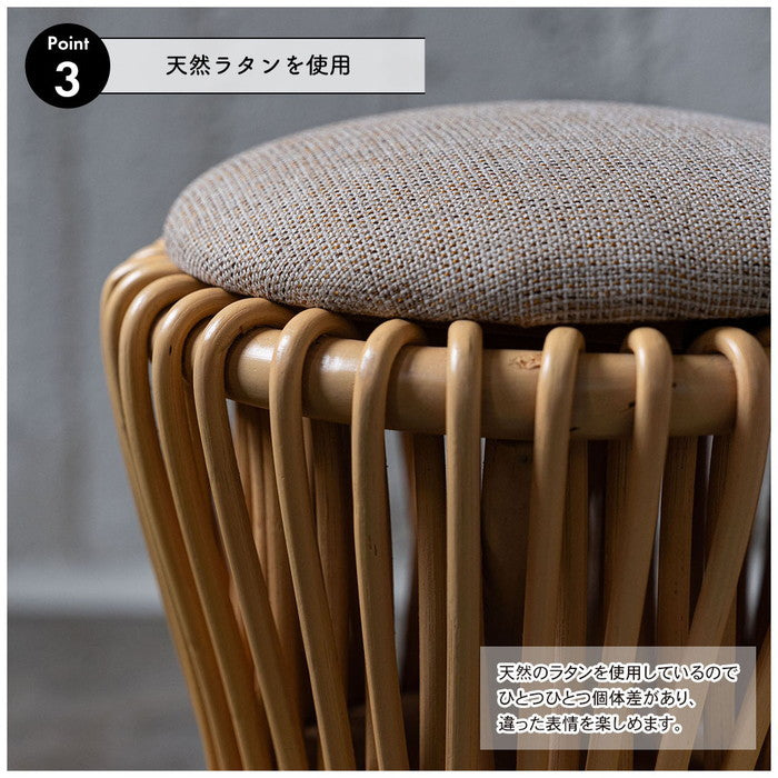 ラウンドスツール ナチュラル W30×D30×H40  azu-guy-260の画像