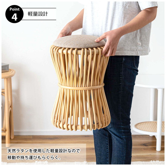 ラウンドスツール ナチュラル W30×D30×H40  azu-guy-260の画像